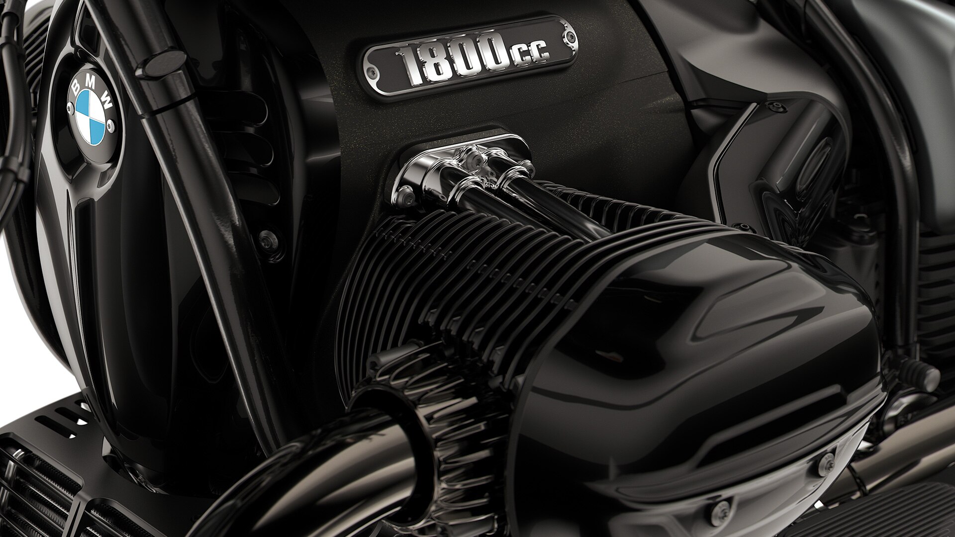 Detailed view of the BMW Motorrad R 18 Roctane boxer engine